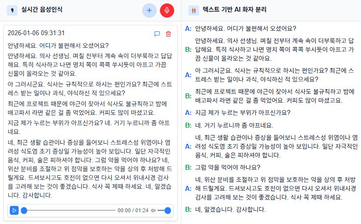 Real-time STT & Speaker Diarization